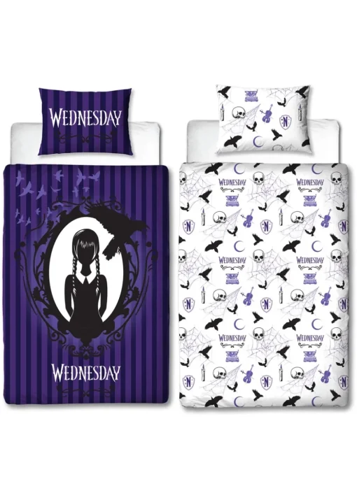 Wednesday Reversible Polycotton Reversible Duvet Cover Set