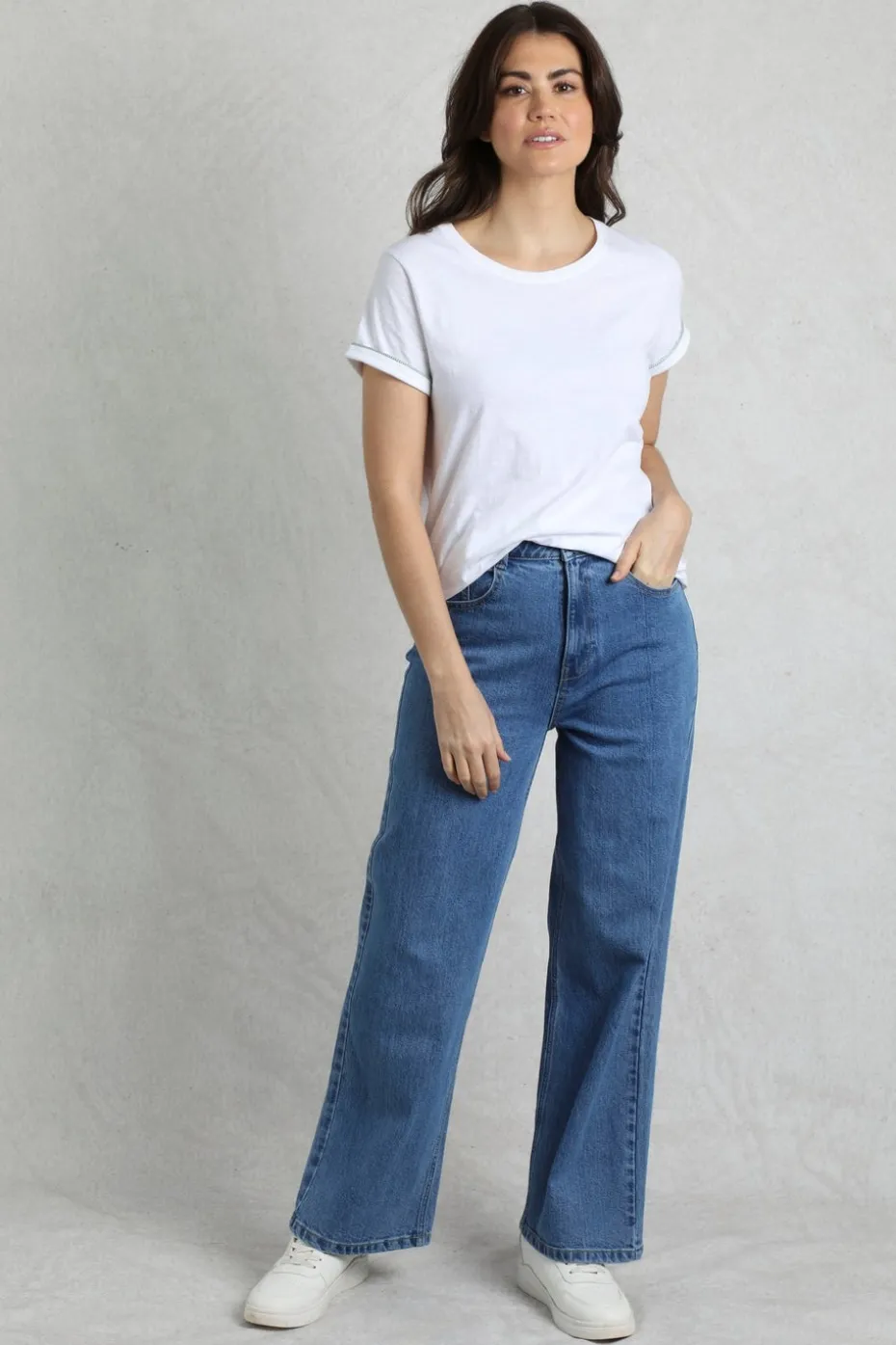 Weird Fish Blue Corine Wide Leg Denim Jeans