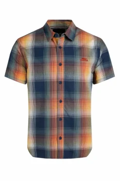 Weird Fish Blue Judd Short Sleeve Check Shirt