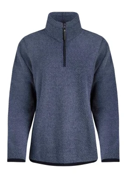 Weird Fish Blue Odina 1/4 Zip Zig Zag Fleece