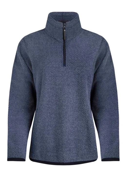 Weird Fish Blue Odina 1/4 Zip Zig Zag Fleece