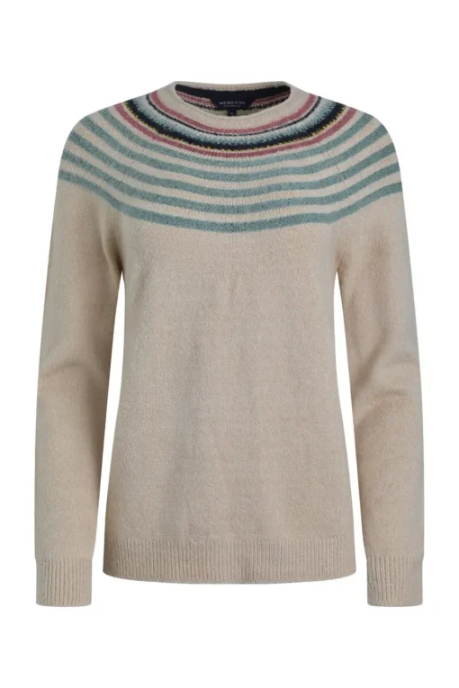Weird Fish Cream Sinatra Patterned Knit Jumper