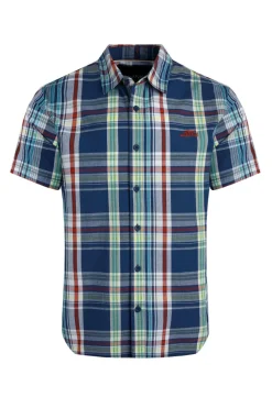 Weird Fish Dark Blue Judd Short Sleeve Check Shirt