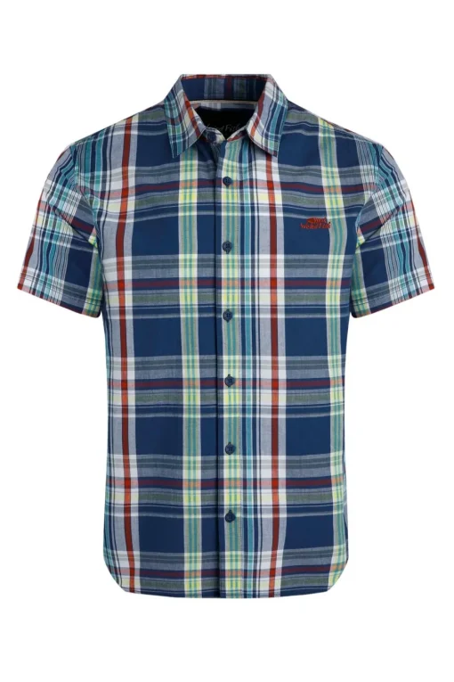 Weird Fish Dark Blue Judd Short Sleeve Check Shirt