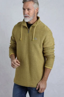 Weird Fish Green Cruiser 1/4 Zip Macaroni