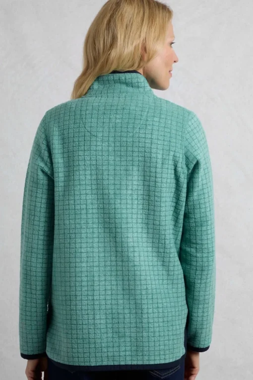Weird Fish Green Tilly 1/4 Zip Grid Fleece