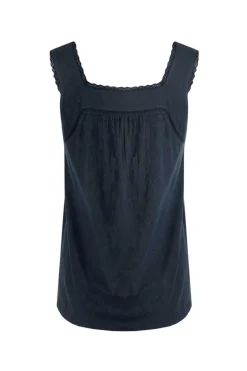 Weird Fish Navy Chelle Jersey Square Neck Vest