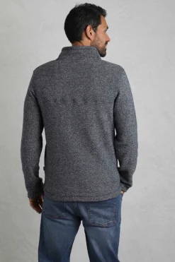 Weird Fish Navy Laramie 1/4 Zip Snow Marl Fleece