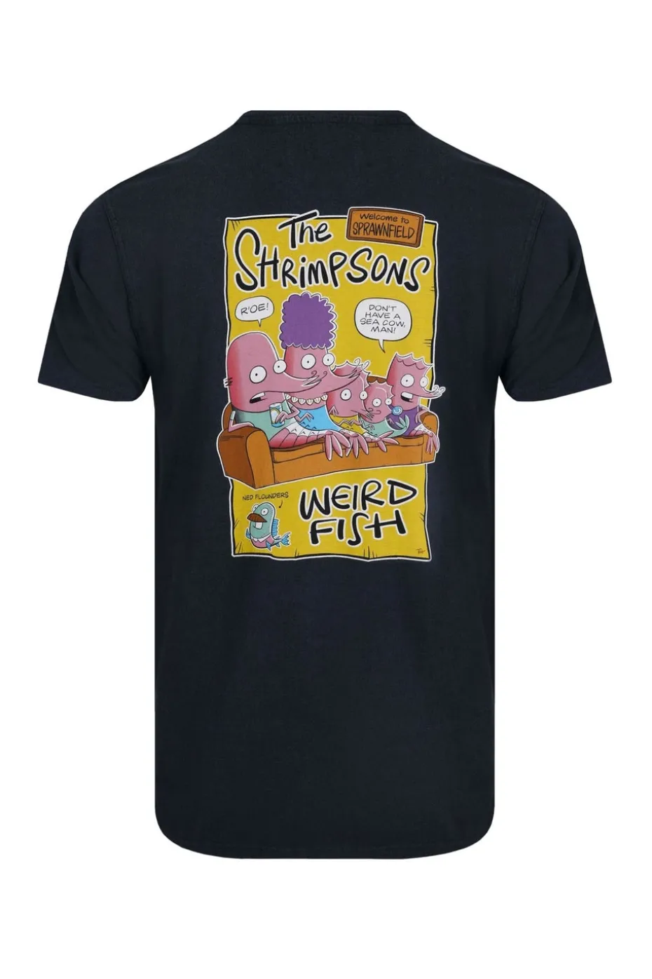 Weird Fish Navy Shrimpsons Back Print Artist T-Shirt