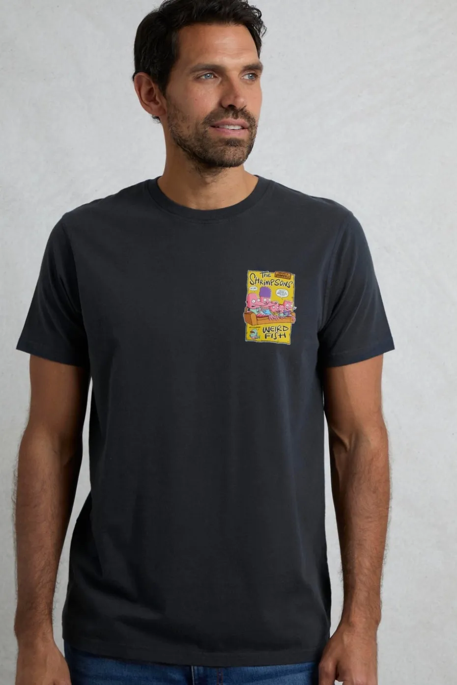 Weird Fish Navy Shrimpsons Back Print Artist T-Shirt