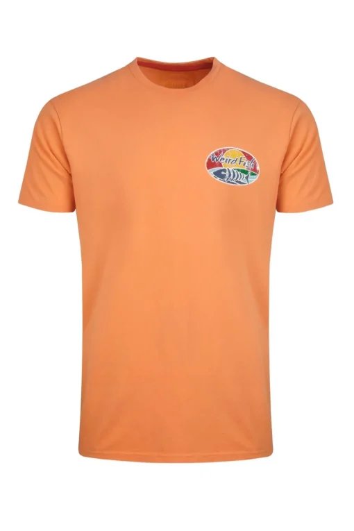 Weird Fish Orange Land & Sea Back Print Graphic T-Shirt