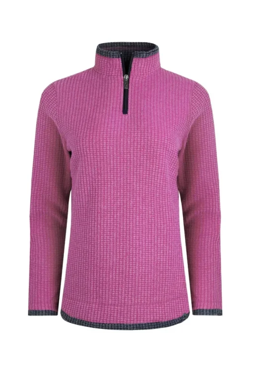 Weird Fish Red Beye 1/4 Zip Grid Fleece