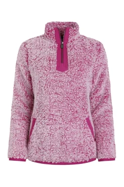 Weird Fish Red Madi Cosy 1/4 Zip Fleece