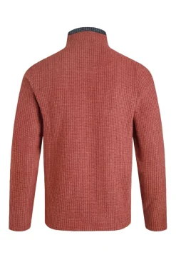 Weird Fish Red Newark 1/4 Zip Grid Fleece