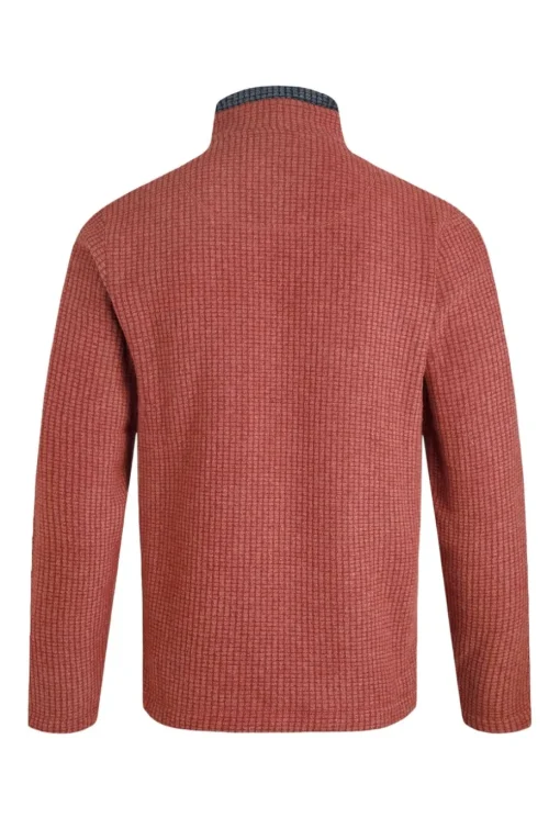 Weird Fish Red Newark 1/4 Zip Grid Fleece