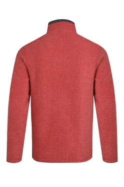 Weird Fish Red Newark 1/4 Zip Grid Fleece