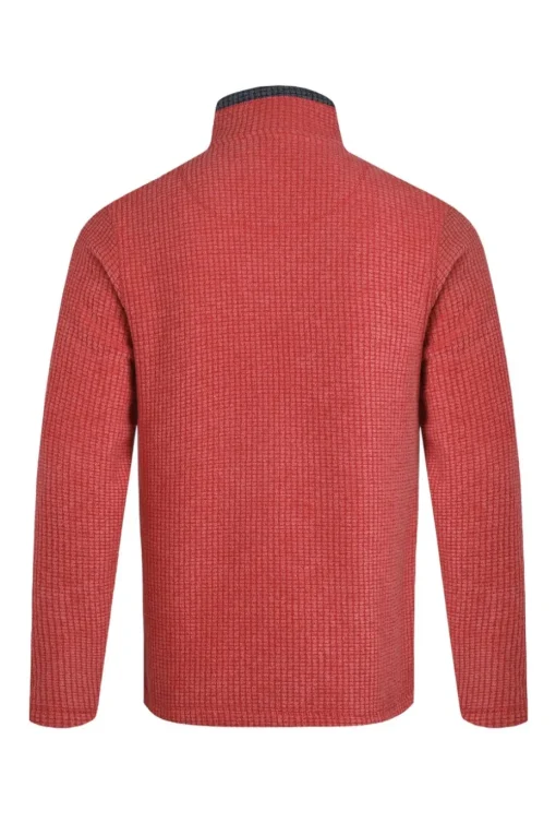 Weird Fish Red Newark 1/4 Zip Grid Fleece