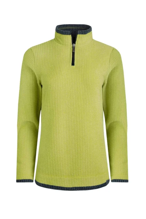 Weird Fish Soft Green Beye 1/4 Zip Grid Fleece
