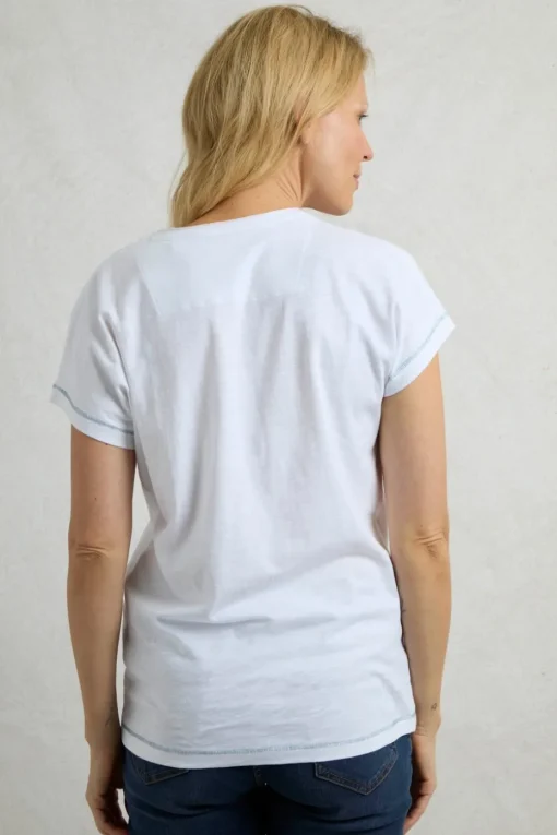 Weird Fish White Beach Run Front Print Graphic T-Shirt