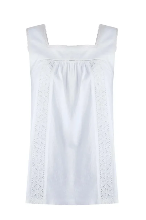 Weird Fish White Chelle Jersey Square Neck Vest