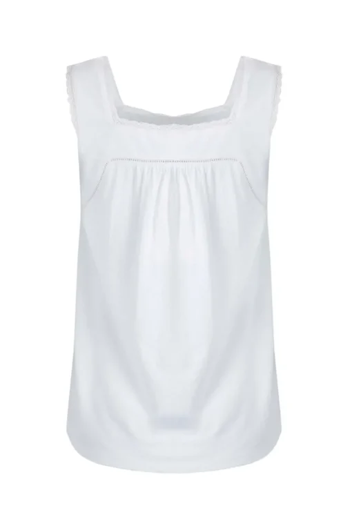 Weird Fish White Chelle Jersey Square Neck Vest