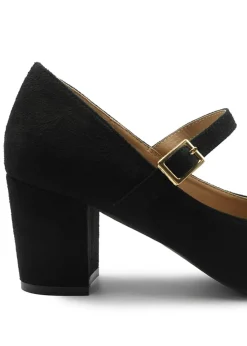 Where's That From Araceli Block Heel Pumps In Black Suede