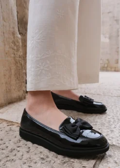 Where's That From Black Alpha Extra Wide Slip On Loafers