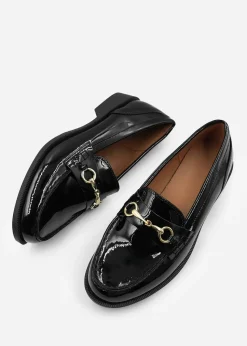 Where's That From Black Cielo Extra Wide Metal Detail Loafers