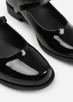 Where's That From Black Kingston Buckle Detail Low Heel Loafers