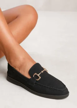 Where's That From Black Suede Italy Slip On Loafers