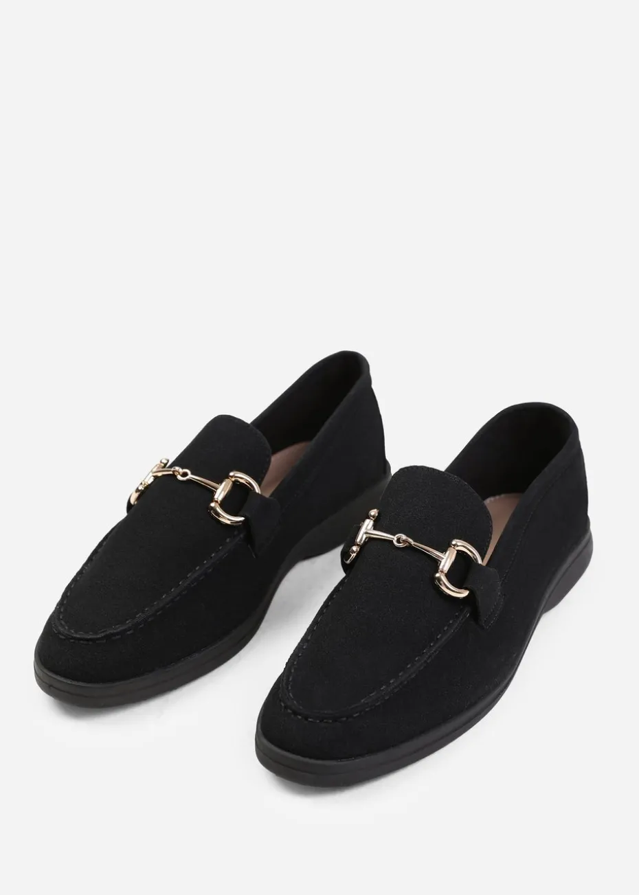 Where's That From Black Suede Italy Slip On Loafers