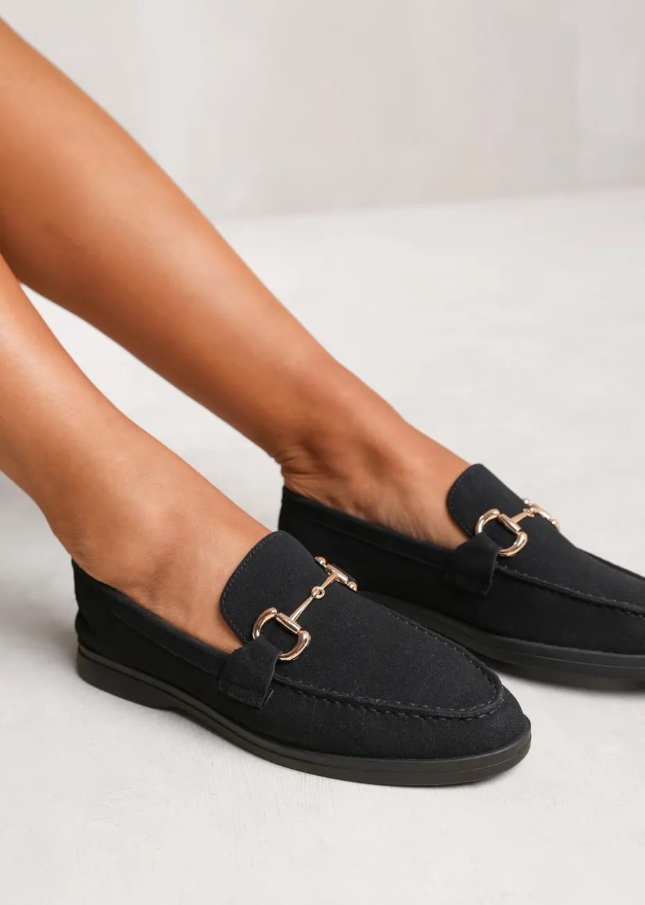 Where's That From Black Suede Italy Slip On Loafers