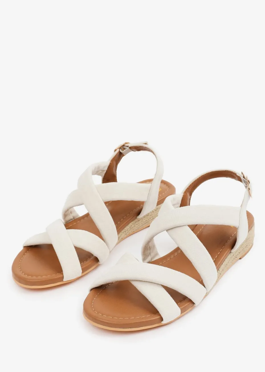 Where's That From Cream Suede Violet Low Wedge Shoes