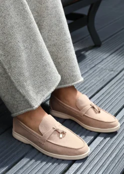 Where's That From Khaki Suede Pegasus Wide-Fit Slip On Loafers