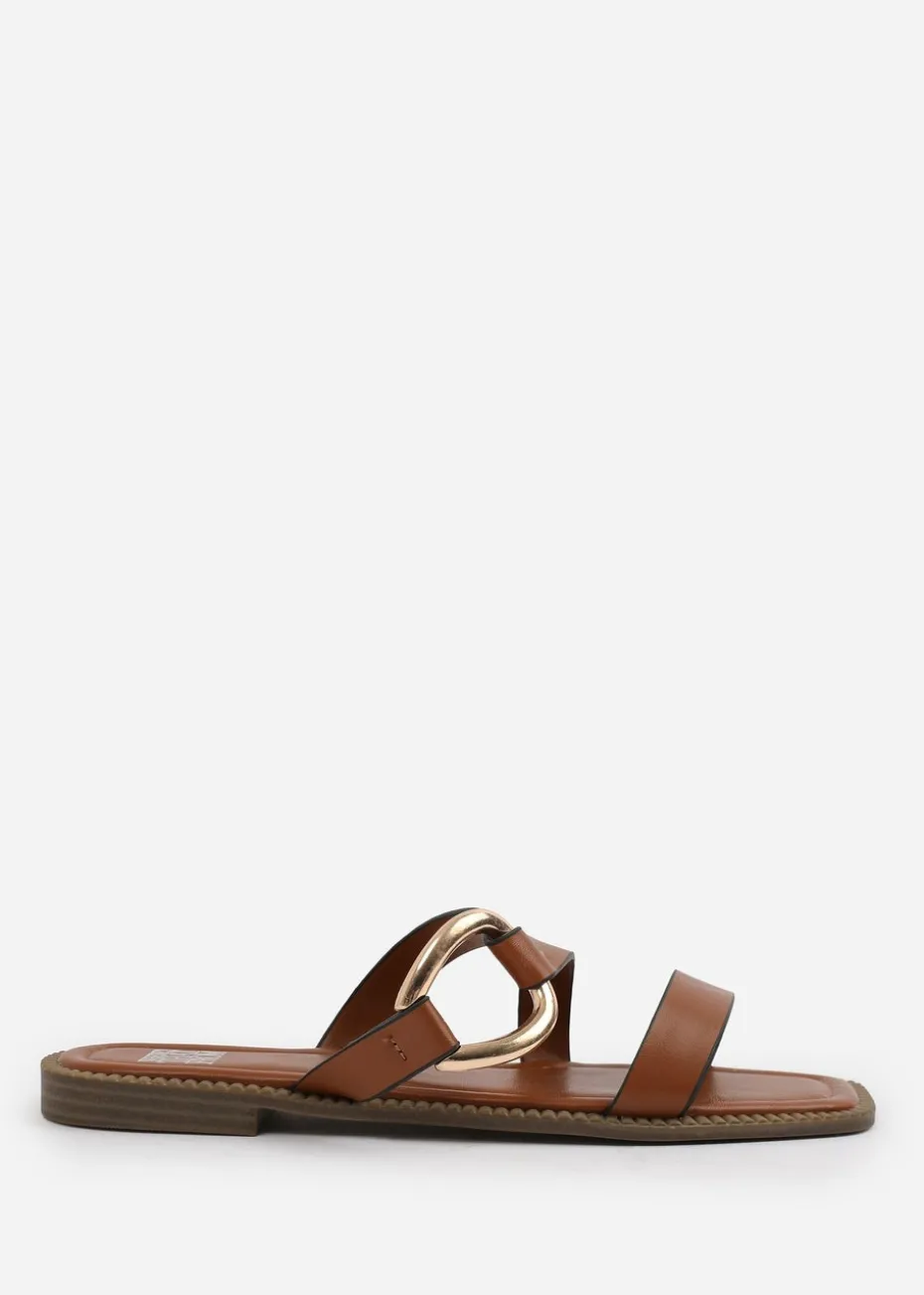 Where's That From Tan PU Jaime Flatform Sandal
