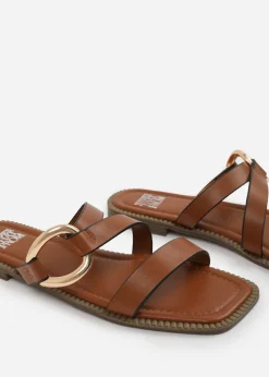 Where's That From Tan PU Jaime Flatform Sandal