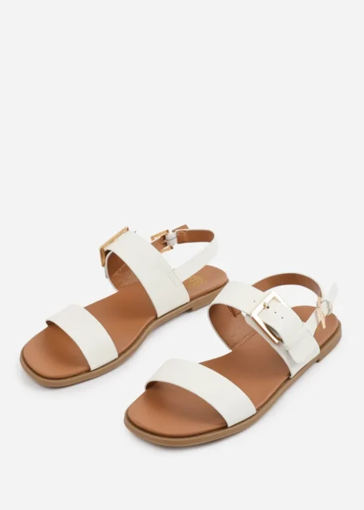 Where's That From White PU Camilla Classic Flat Sandals