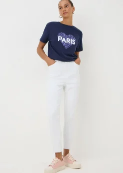 White Ankle Grazer Jeans
