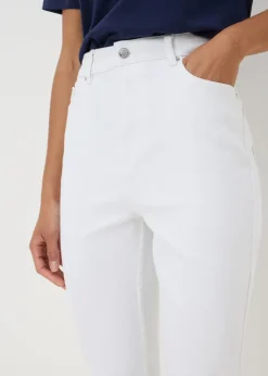 White Ankle Grazer Jeans