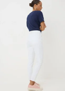 White Ankle Grazer Jeans