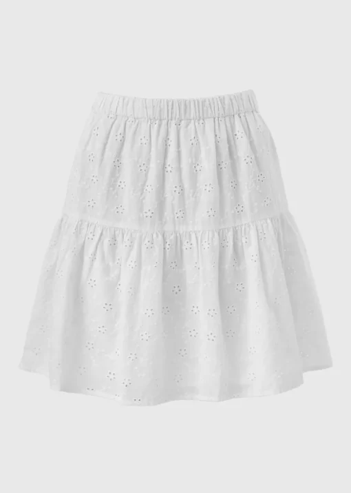 White Broderie Mini Skirt
