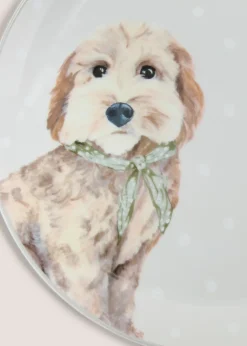 White Cockapoo Dinner Plate
