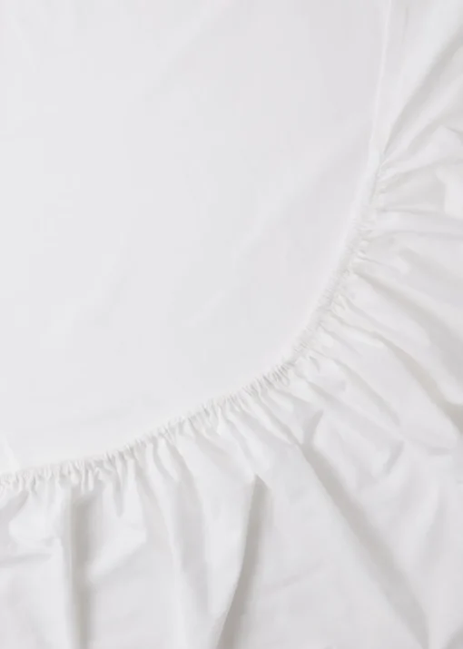White Cotton Deep Fitted Bed Sheet (180 Thread Count)
