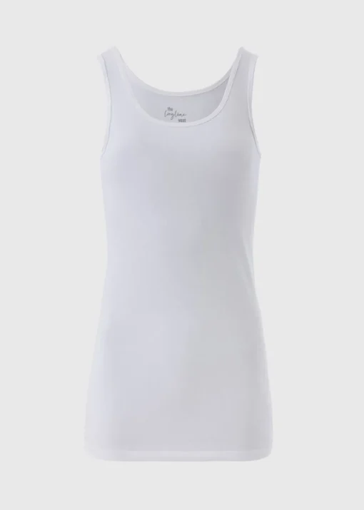 White Essential Longline Vest Top