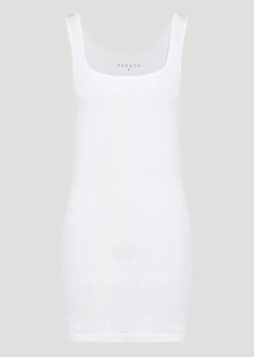 White Essential Longline Vest Top