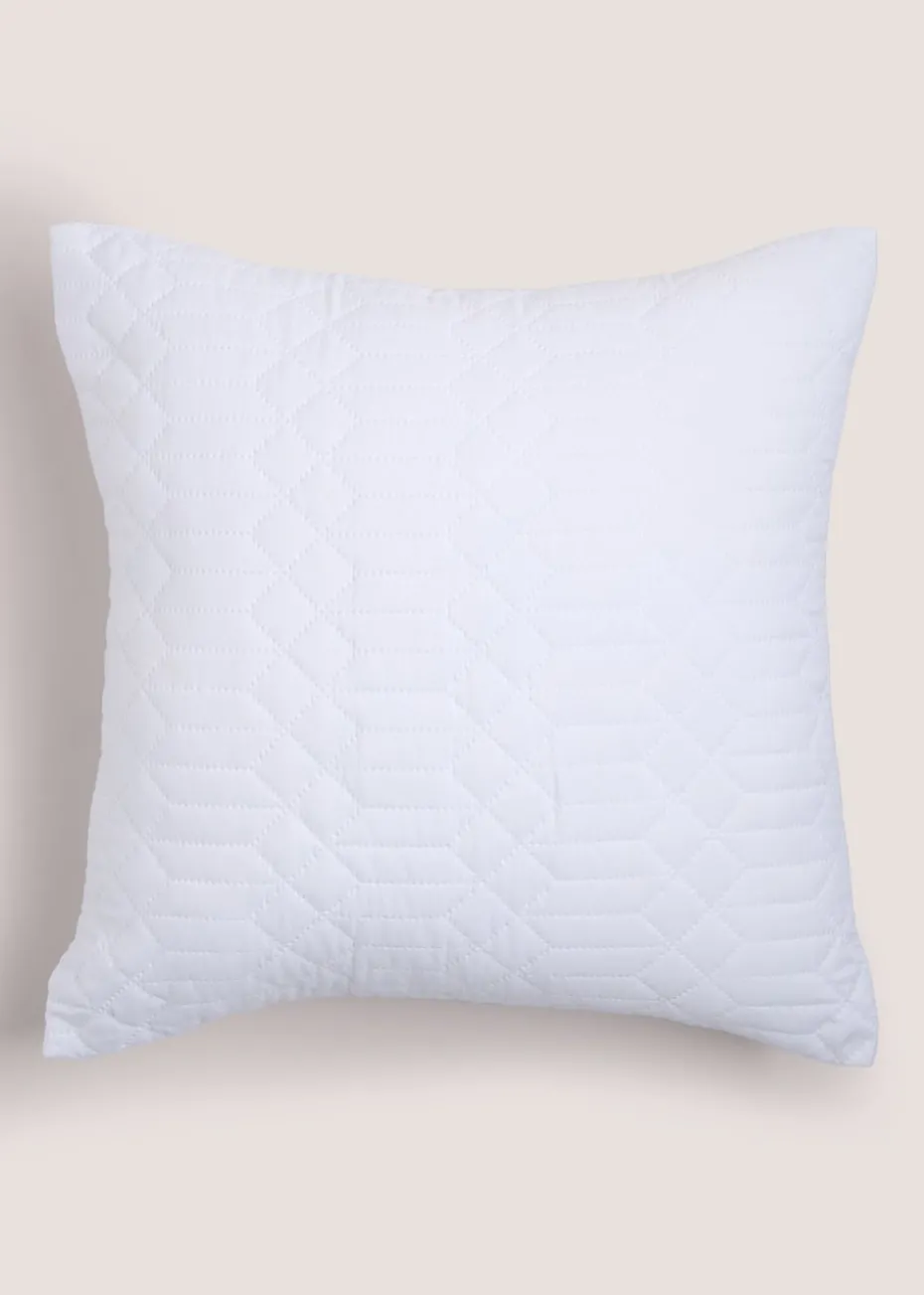 White Geo Print Pinsonic Cushion (40cm x 40cm)