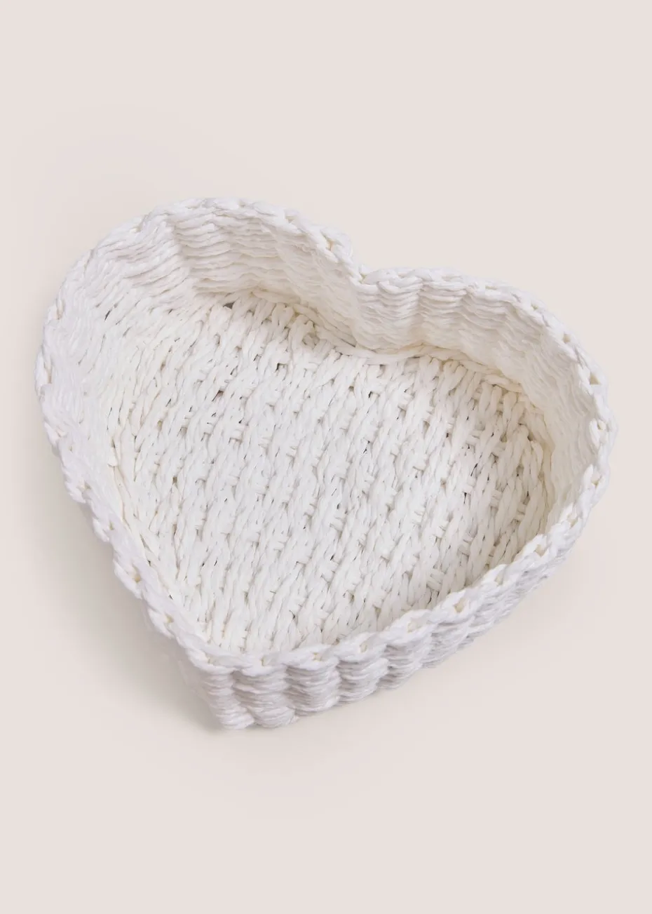 White Heart Basket
