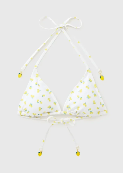 White Lemon Triangle Bikini Top
