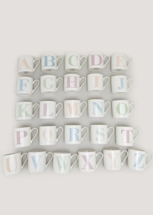 White Letter Mug