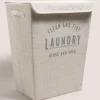 White Linen Laundry Basket